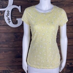 Wound‎ Up | Scoop Neck Short Sleeve Tee Floral Graphic Daisy Daisies